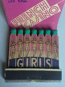 a set of six matchesticks with the words french casino on them