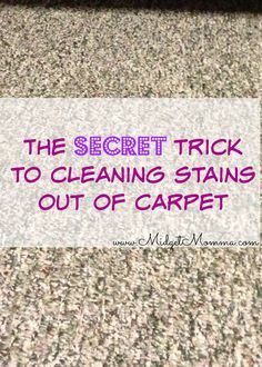 the carpet trick to cleaning stains out of carpet