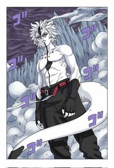 an anime character holding a snowboard in his hand