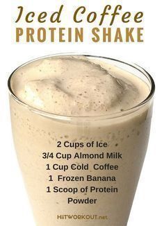 iced coffee protein shake recipe on the app store's mobile phone screen, with instructions for how to make it