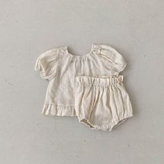 Baby Ruffled Blouse With Shorts – Teeny Mini Me Cute Summer Bloomers, Beige Cotton Summer Sets, Beige Summer Cotton Sets, Beige Cotton Short Sets, Playful Short Bloomers For Summer, Cute Cotton Short Set For Summer, Playful Summer Short Bloomers, Summer Cotton Daywear Sets, Cute Cotton Bloomers For Beach