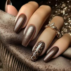 Leopard Nail Designs, Cheetah Print Nails, Ballet Nails, Leopard Print Nails, Fancy Nails Designs, Flower Nail, Glitter Nail