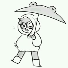 a drawing of a person with an umbrella over their head and the caption that says,