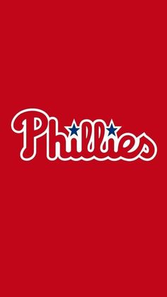 the philadelphia phillies logo on a red background