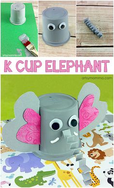 an elephant made out of toilet paper with the words k cup elephant on it