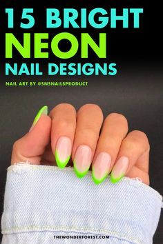 Lime Nails, Neon Nail Art Designs, Fluorescent Nails, Bright Summer Nails Designs, Lime Green Nails, Neon Nail Art, Bright Nail Designs, Neon Acrylic Nails, Neon Nail Designs