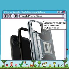 an image of a cell phone case on the screen