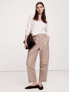 Tailoring Details, River Bank, Leather Pant, Ankle Pants, Bottom Clothes, Welt Pockets, First Look, Bottoms Pants, Ankle Length