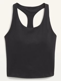 PowerSoft Cropped Shelf-Bra Tank Top for Women | Old Navy Cheap Sleeveless Activewear With Built-in Bra, Affordable Sleeveless Summer Activewear, Affordable Trendy Tank Top With Built-in Bra, Cheap Fitted Tank Top With Lined Body, Cheap Black Moisture-wicking Tops, Affordable Black Crop Top For Yoga, Cheap Sports Camisole With Built-in Bra, Cheap Racerback Activewear With Built-in Bra, Cheap Camisole With Built-in Bra For Gym