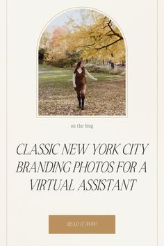 an advertisement for the new york city branding photo contest, featuring a woman in brown