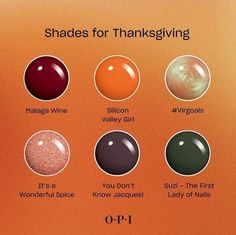 Fall Fingernails, November Nails Colors, Thanksgiving Nails Color, Opi Nail Colors, November Nails, Hello Nails, Gel Nails Diy, Thanksgiving Nails