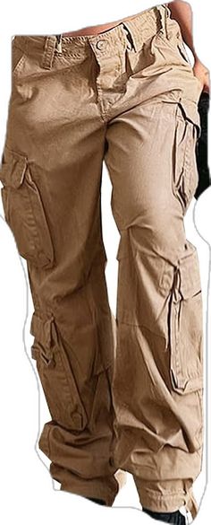 Non-stretch Cotton Cargo Pants For Streetwear, Y2k Style Bottoms With Pockets, Y2k Style Khaki Cargo Bottoms, Y2k Khaki Cargo Bottoms, Y2k Cargo Style Khaki Bottoms, Y2k Style Cotton Trousers, Y2k Style Brown Cotton Pants, Brown Cotton Y2k Pants, Brown Cotton Y2k Style Pants