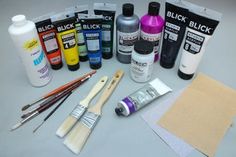 the supplies needed for painting are shown here