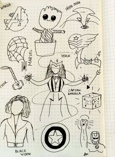 an open notebook with some drawings on it