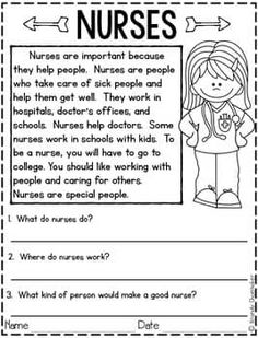 the worksheet for nurses is shown in black and white, with an image of a