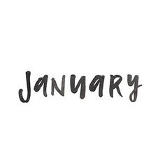 the word january written in black ink