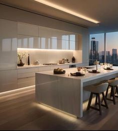 Kitchen Ideas Modern Luxury 2024, Interior Design Kitchen Modern Luxury, Open Plan Kitchen Living Room, Kitchens Luxury, Dream Kitchens Design, Sleek Kitchen, Kitchen Interior Design Modern, House Design Kitchen, Kitchen Room Design