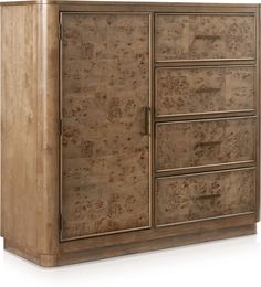 a large wooden cabinet with four drawers