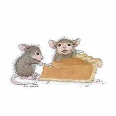 two mouses are eating some bread together