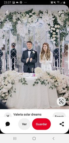 an image of a man and woman on their wedding day with the caption'valeria solar dreams '