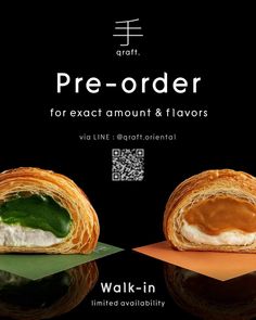 an advertisement for a pastry shop with the words pre - order on it