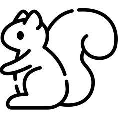 a black and white drawing of a squirrel