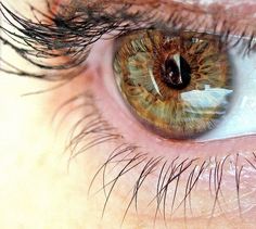 an extreme close up view of the iris of a person's eye