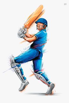 a cricket player is hitting the ball with his bat illustration on white background royalty illustration