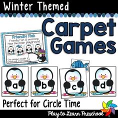 penguin themed winter themed carpet games for circle time