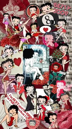 many different pictures are arranged in the shape of a collage with hearts and other things