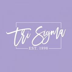 the logo for tri sema est 1989, which is written in white on a purple background