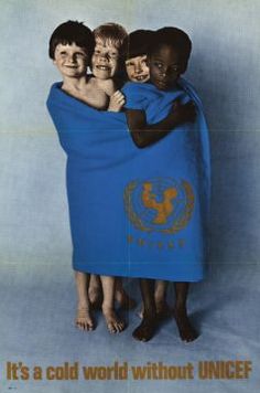 an old poster with children wrapped up in blankets and the words it's a cold world without uncle