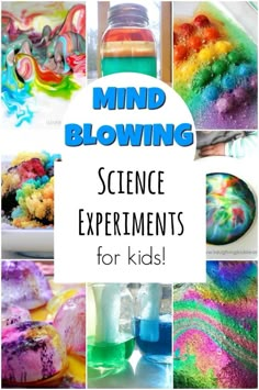 science experiments for kids with text overlay that reads mind blowing science experiments for kids