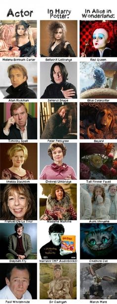 the many faces of actors in harry potter