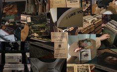 a collage of photos with various items and words on them, including pictures from the album'i like you '