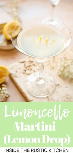 The most delicious and refreshing Limoncello Martini AKA Lemon Drop Martini made with only 4 simple ingredients. This fun cocktail is perfect for serving up at parties and is so impressive. It's zingy, sweet and tastes just as good as it looks! #limoncello Limoncello Martini, Strawberry Banana Milkshake, Kitchen Italian, Simple Syrup Cocktails, Raspberry Mojito, Martinis Drinks, Lemon Uses