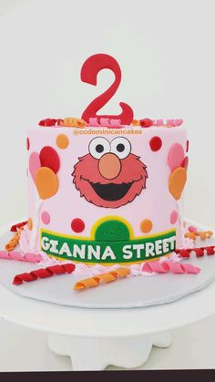 a birthday cake with the number two on it