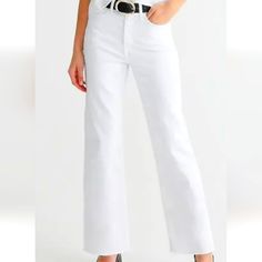 J. Crew White Denim Jeans Size 28 Classic White Jeans For Work, Pleated Jacket, White Denim Jeans, Crochet Halter Tops, Levi Jeans 501, Spring Jackets, Pleated Shorts, Distressed Black Jeans, Denim Trousers