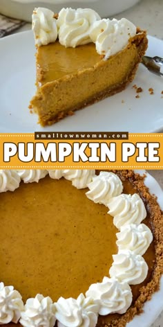 Make this pumpkin idea for an easy Thanksgiving dessert! This Pumpkin Pie recipe features graham cracker pie crust and creamy pumpkin custard with a blend of spices topped with homemade whipped cream. Serve this delicious pie for a huge hit at the Thanksgiving dinner party! Paleo Pumpkin Dessert, Desert Pies, Pie With Graham Cracker Crust, Easy Thanksgiving Dessert, Pumpkin Pie Crust, Graham Cracker Pie Crust, Cracker Pie Crust, Graham Cracker Pie