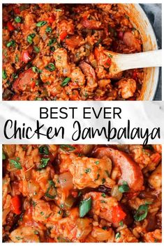 the best ever chicken jambalya recipe in a pan