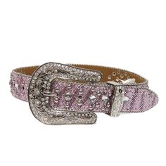 Style number: N4411030 Girls horseshoe concho belt Pink sequins along belt Removable rhinestone buckle 1 1/4" width Bb Belts, Belts Aesthetic, Studded Belts, Sparkly Belts, Dr Wardrobe, Bling Belts, Boots Store, Pink Belt, Avatar Ideas