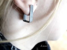 Minimal silver stud earrings, balck studs, oxidized stud earrings, modern gift for her by ZizouArT on Etsy https://www.etsy.com/listing/95638853/minimal-silver-stud-earrings-balck-studs Unique Black Geometric Jewelry, Modernist Black Earrings As Gift, Modernist Black Earrings For Gift, Modern Jewellery Design, Jewelry Words, Geometric Studs, African Jewelry, Modern Gift, Silver Stud Earrings