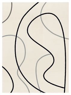 an abstract drawing with lines and curves in white, black and grey colors on a beige background