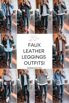 Leather Leggings Outfit Fall, Black Leather Leggings Outfit, Leather Leggings Outfits, Casual Leggings Outfit, Lederhosen Outfit, Faux Leather Leggings Outfit, Leggings Outfit Fall