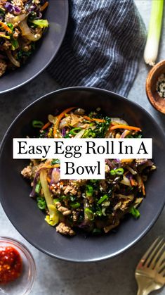 Bacon Flavors, Easy Egg Roll, Korean Meatballs, Cabbage Skillet, Chorizo Paella, Buttermilk Blueberry, Easy Paella, Sushi Bowls, Baked Coconut