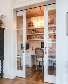 an open door leading into a home office