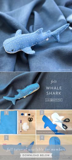 the instructions for how to make a felt whale shark