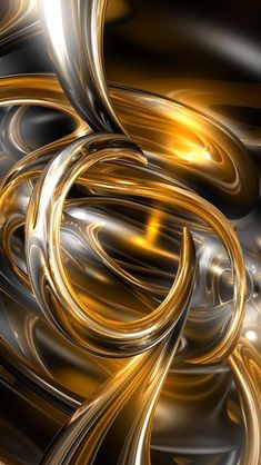 an abstract gold and black background with swirls