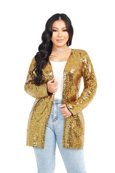 PRICES MAY VARY. Women's sequin open front blazer is made of 100% polyester with soft and smooth full lining for comfort and style. Features:Women's sequin cardigan jacket with sparkling sequins, blazer silhouette, long sleeves, open closure, fully lined, hip length. Sparkling sequin jacket will make you shine at night and stand out from the crowd. Occasion:Sequins blazer is perfect for parties, cocktail parties, concerts,proms, banquets, dating, weddings, birthdays, themed costumes, clubs, nigh Sparkly Sequin Top, Sequins Blazer, Themed Costumes, Sequin Cardigan, Sequin Blazer, Pretty Necklace, Open Front Blazer, Sequin Jacket, Themed Events