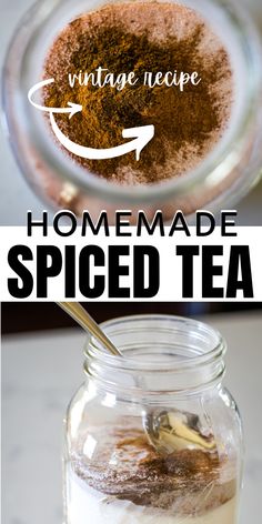 homemade spiced tea recipe in a jar